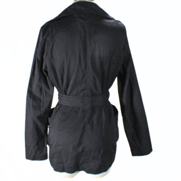 Vintage Y2K Paris Blues Black Lightweight Trench Jacket Juniors L Women’s S or M - Picture 8 of 10